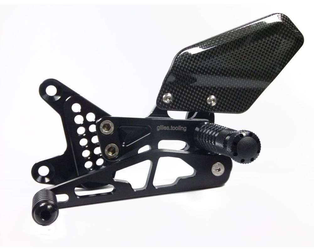 Gilles Tooling Rearset til Aprilia RSV1000 2004 - 2010 - AS31 sort - Pitboxen Performance