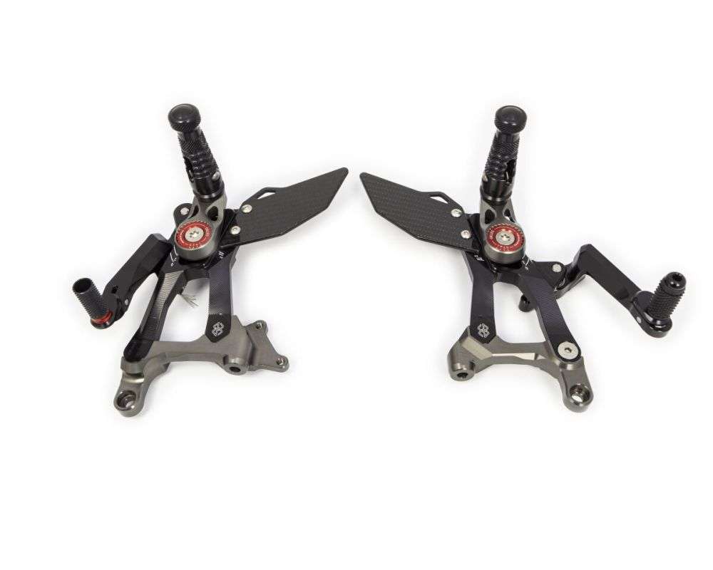 Gilles Tooling Rearset til Ducati Panigavel V4 2018 - 2021, MUE2 sort - Pitboxen Performance