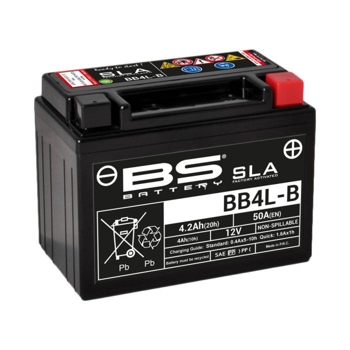 Motorcykelbatteri BS BB4L-B SLA (vedligeholdelsesfrit)