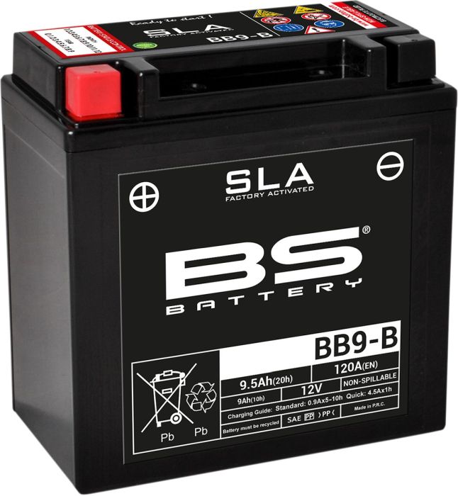 Motorcykelbatteri BS BB9-B SLA (vedligeholdelsesfrit)