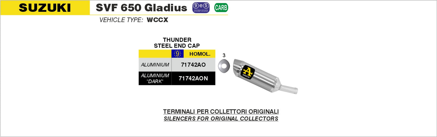 Suzuki SVF 650 GLADIUS 2009-2015 Arrow udstødning. Slip-on udstødninger, komplette udstødninger, manifold/forrør. Find det hos Pitboxen.dk