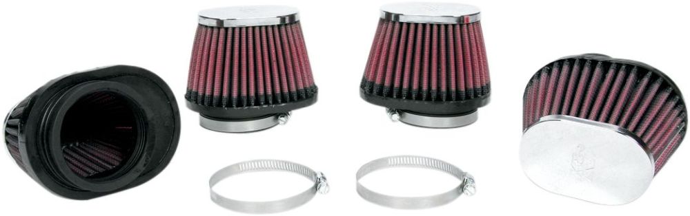 K&N Universal Filter sæt (4) OVAL Konisk - Pitboxen Performance
