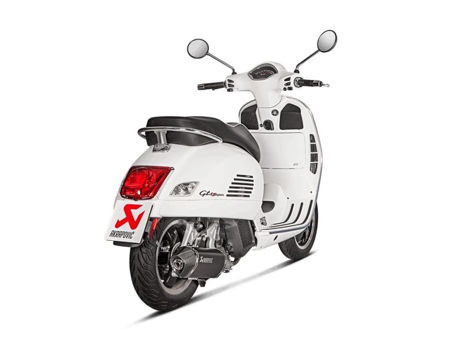 Akrapovic Rustfri Slip on udstødning til Vespa GTS125 (21 - 22) - Pitboxen.dk