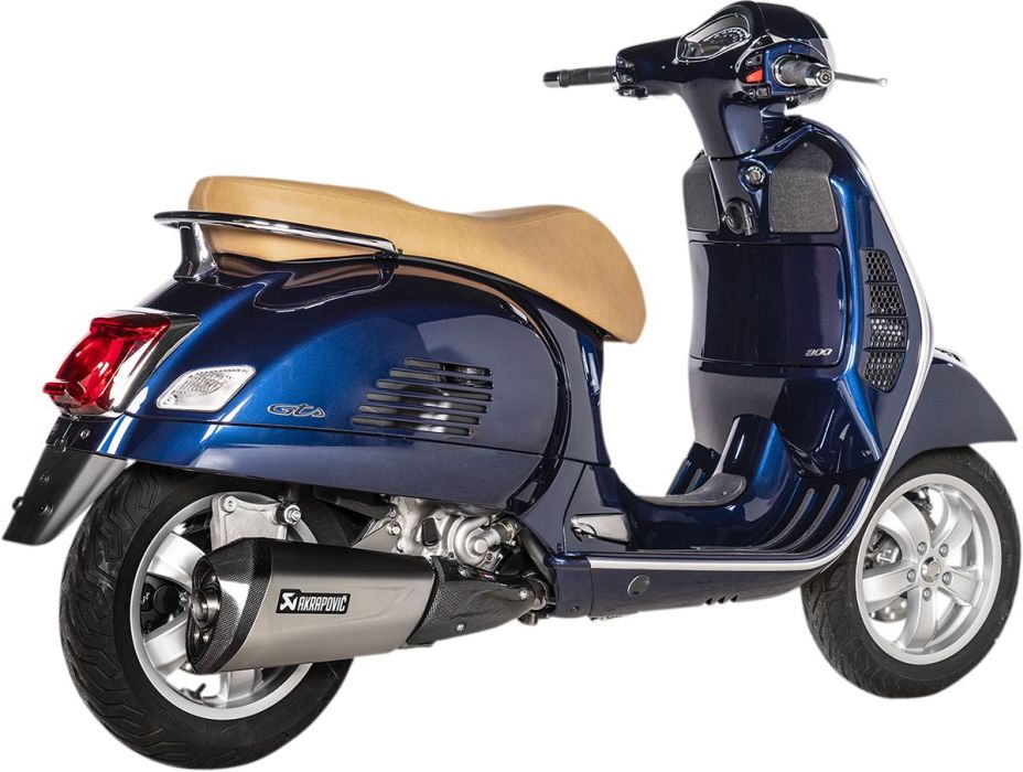Akrapovic Rustfri Slip on udstødning til Vespa GTS300 / 250 (21 - 22) - Pitboxen.dk
