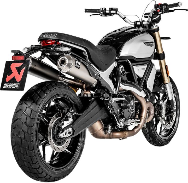 Akrapovic Titanium Slip on udstødninger til Ducati Scrambler 1100 (18 - 22) - Pitboxen.dk