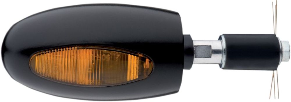 BL 1000 HALOGEN BAR END INDICATOR AMBER ALU BLACK - Pitboxen.dk