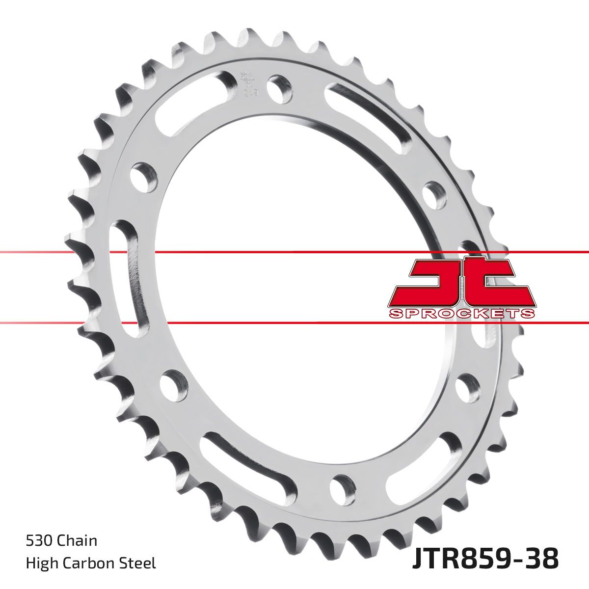 Black| zinc stål bagkædehjul 38T 530 - JTR859.38ZBK - JT Sprockets - Pitboxen.dk