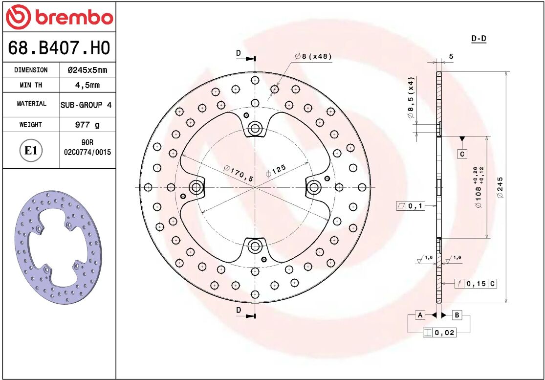 Ducati MONSTER 796 11 - 14 m.fl. bremseskive bag, ORO fast - Brembo - Pitboxen.dk