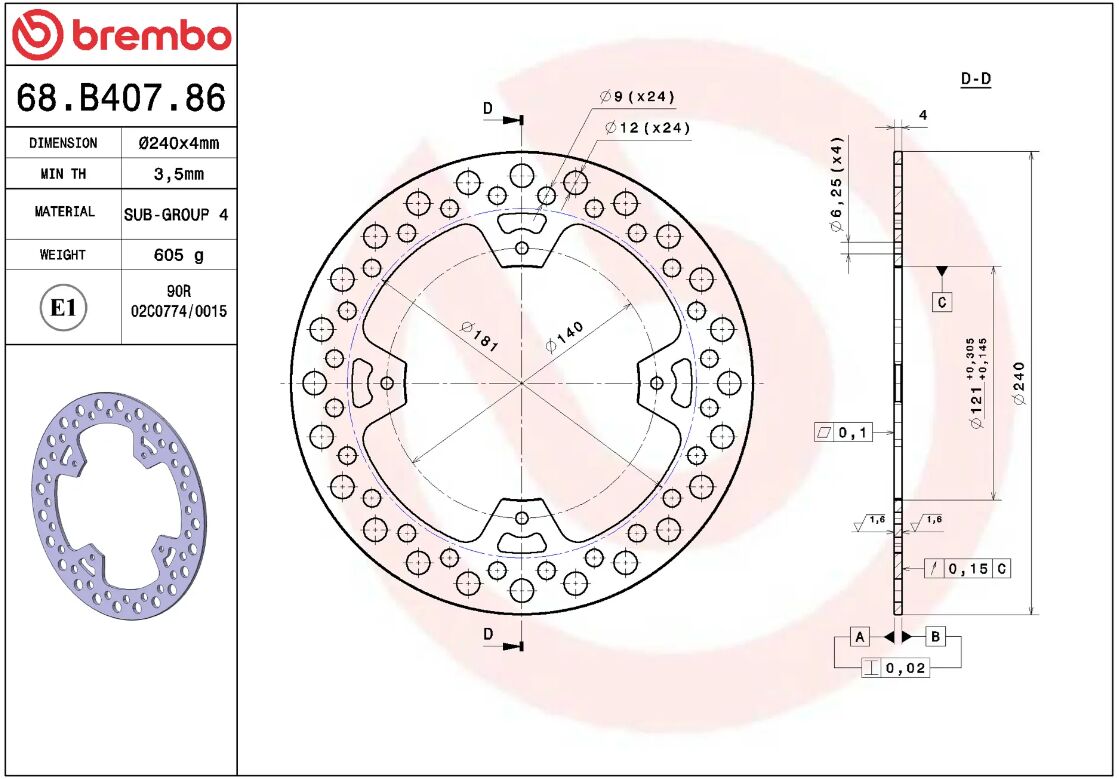 Honda CRF 450 R 02 - 23 m.fl. bremseskive bag, ORO fast - Brembo - Pitboxen.dk