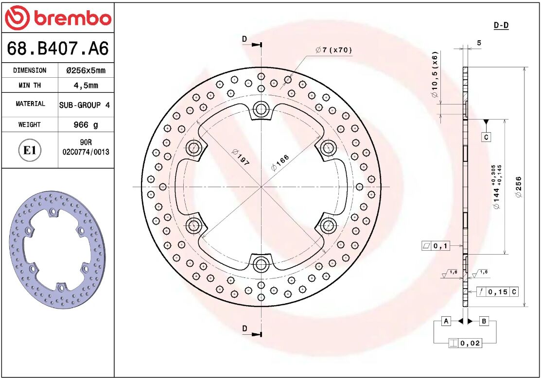 Honda Forza 14 - 22 m.fl. bremseskive for, ORO fast - Brembo - Pitboxen.dk