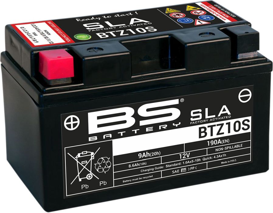 Motorcykelbatteri BS BTZ10S SLA (vedligeholdelsesfrit) - Pitboxen.dk