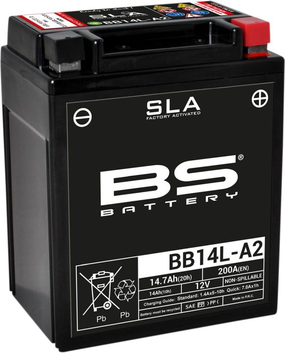 Motorcykelbatteri BTX14AHL/BB14L - A2/B2 SLA (vedligeholdelsesfrit) - Pitboxen.dk