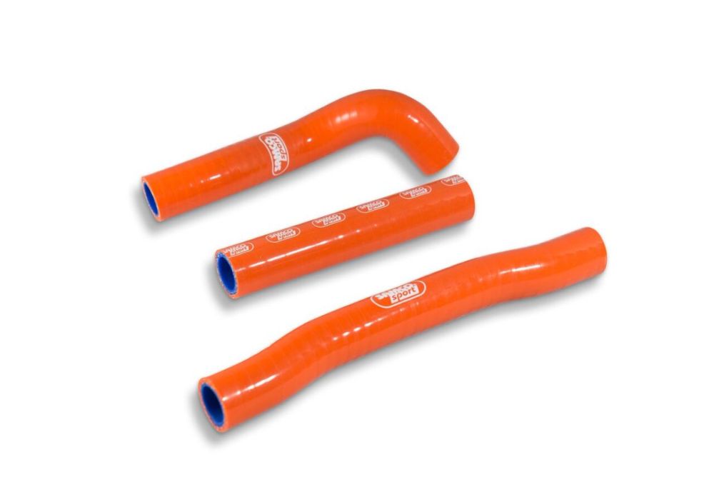 Silikone kølerslanger til KTM SX125 / XC - W125 / Husqvarna TX125 (se vehicle fitment) - Orange - Pitboxen.dk