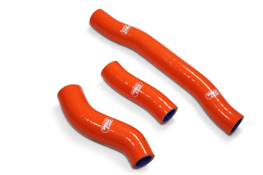 Silikone kølerslanger til KTM SX250 / XC250 / XC300 / Husqvarna TC250 (Se vehicle fitment) - Orange - Pitboxen.dk