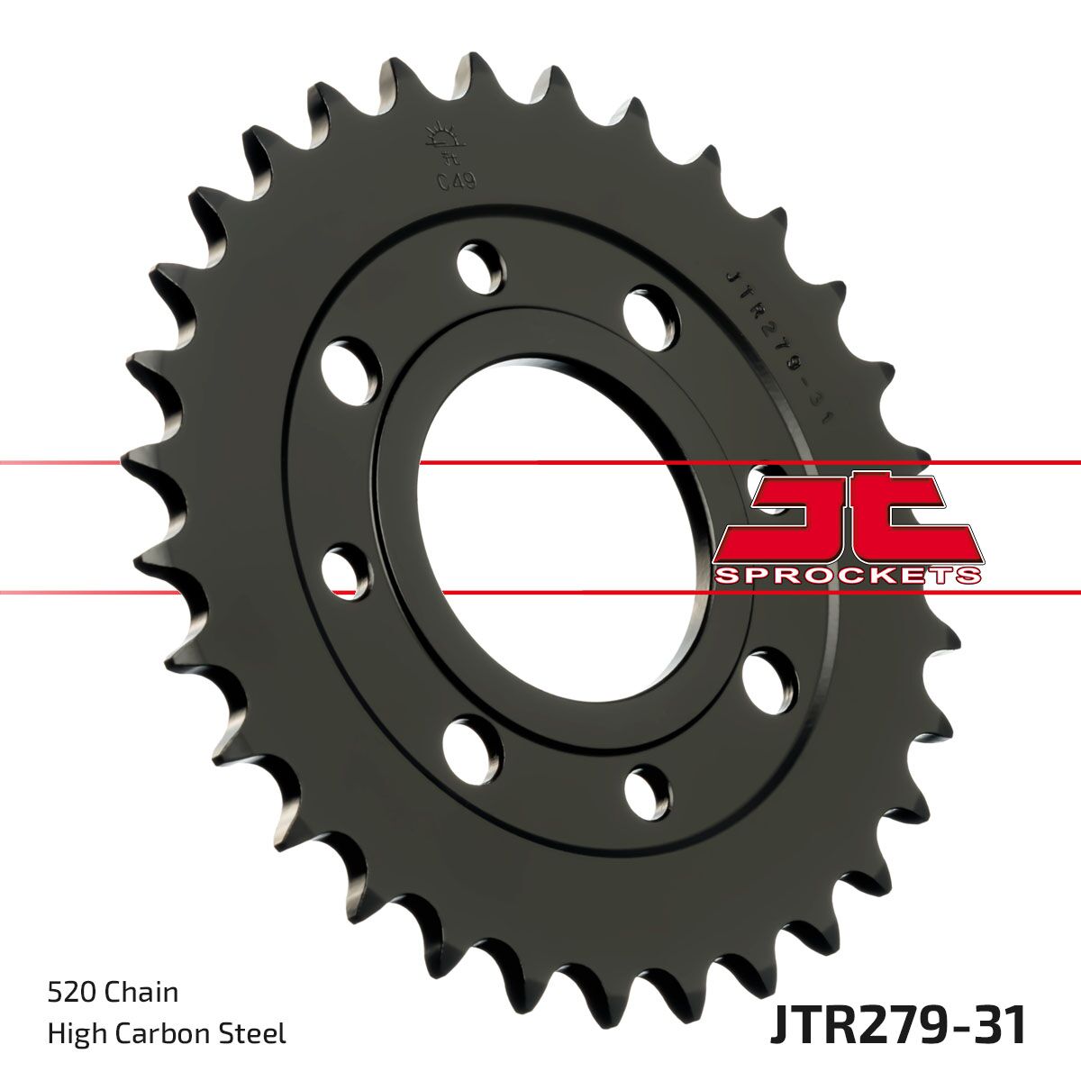 Sort stål bagkædehjul 31T 520 - JTR279.31 - JT Sprockets - Pitboxen.dk