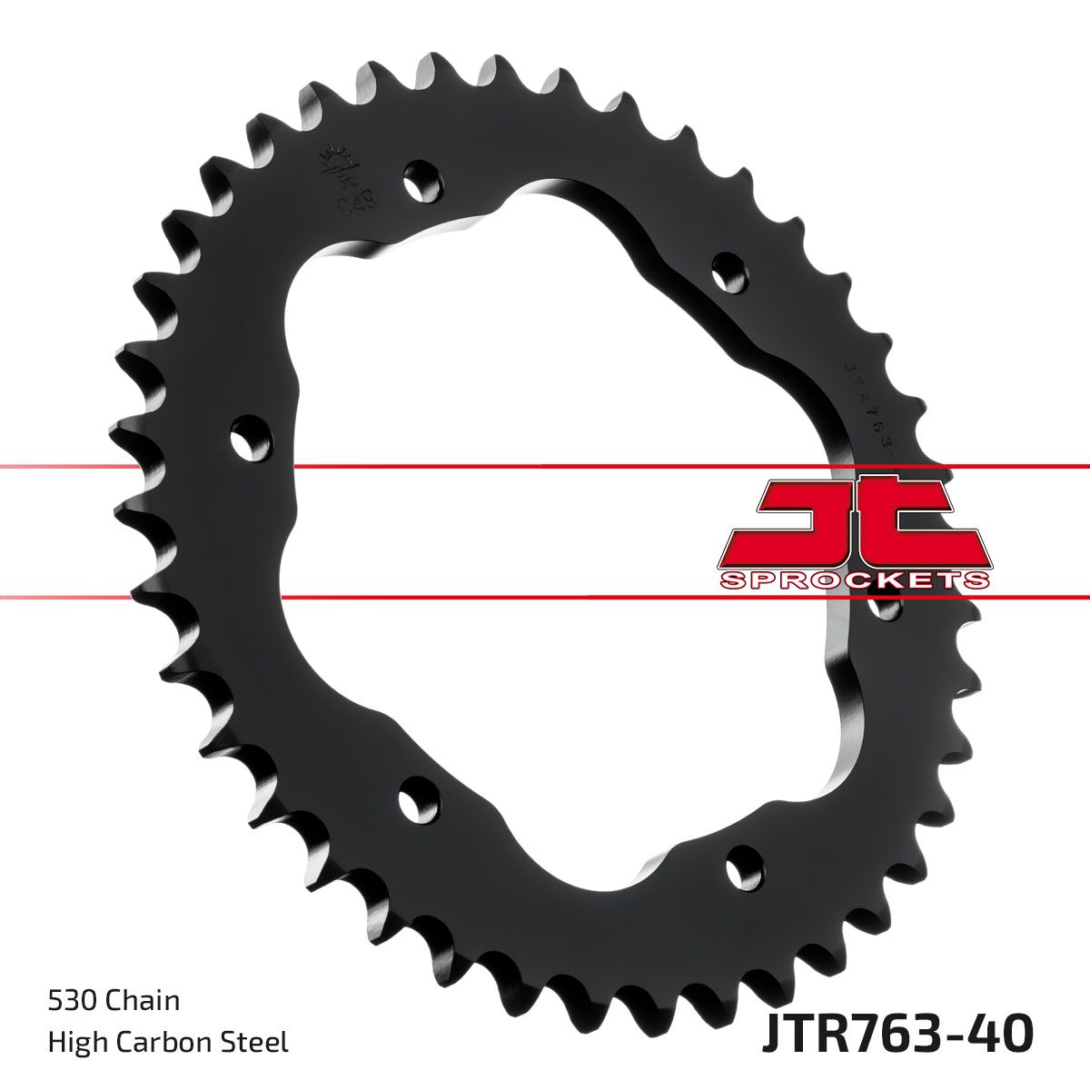 Sort stål bagkædehjul 40T 520 - JTR763.40ZBK - JT Sprockets - Pitboxen.dk