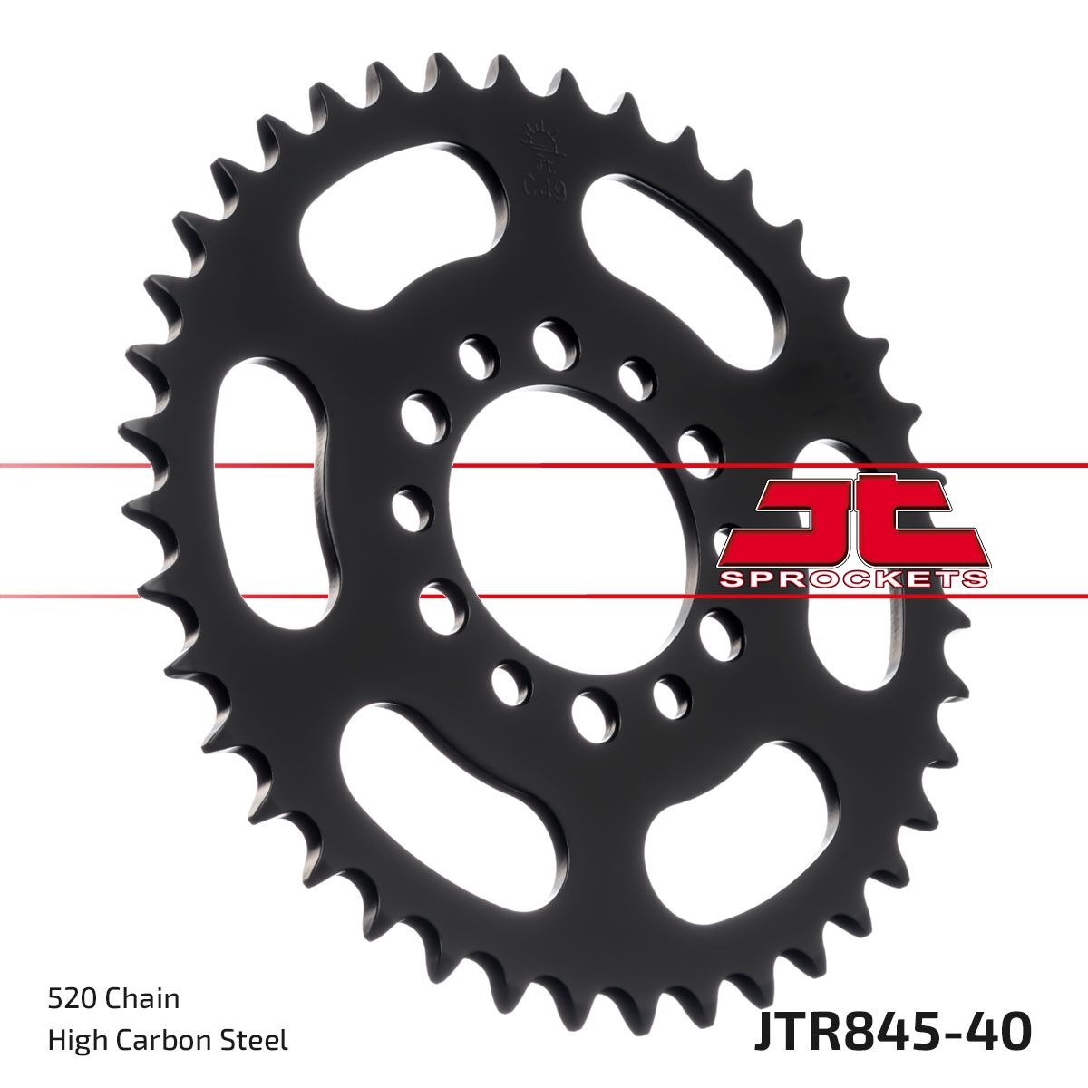 Sort stål bagkædehjul 40T 520 - JTR845.40 - JT Sprockets - Pitboxen.dk