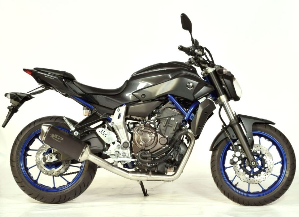 SPARK FORCE FULL SYSTEM DARK STYLE (RUSTFRI) LYDDÆMPER & RUSTFRI FORRØR YAMAHA MT - 07 - Pitboxen.dk