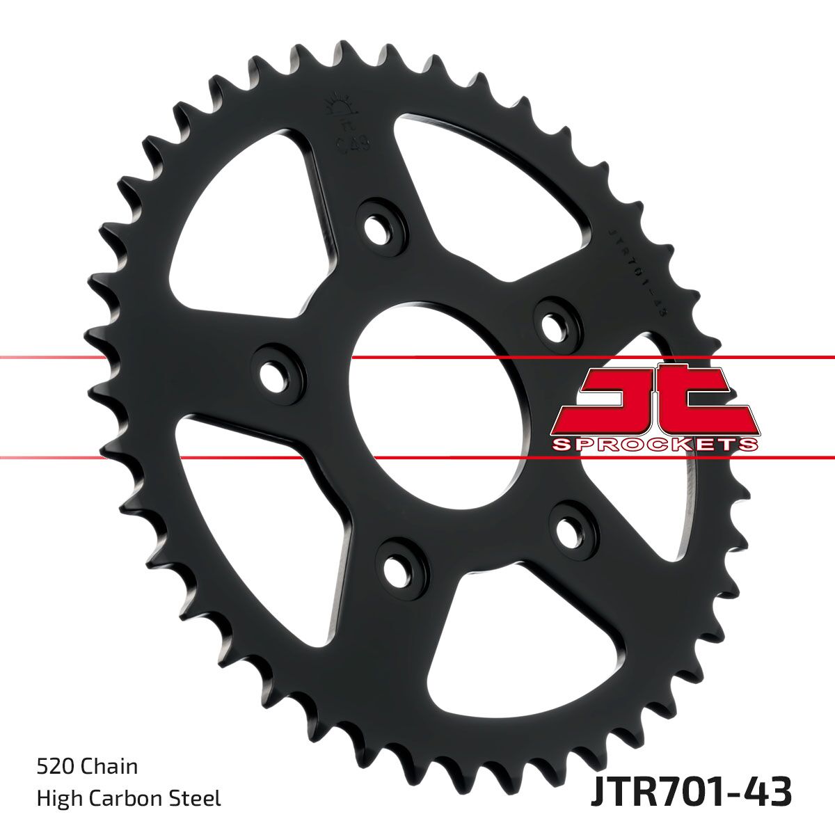 stål bagkædehjul 43T 520 - JTR701.43 - JT Sprockets - Pitboxen.dk