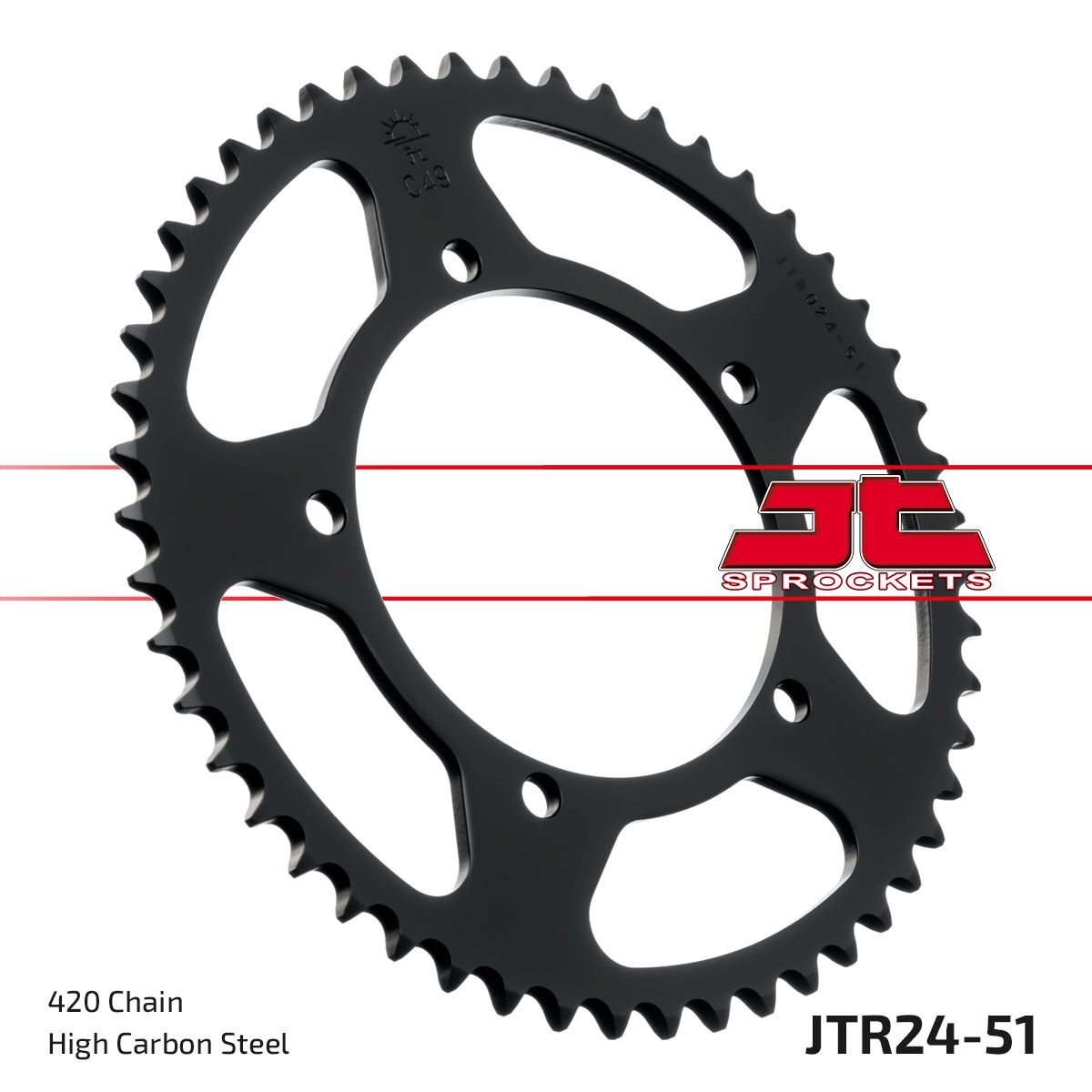 stål bagkædehjul 51T 420 - JTR24.51 - JT Sprockets - Pitboxen.dk