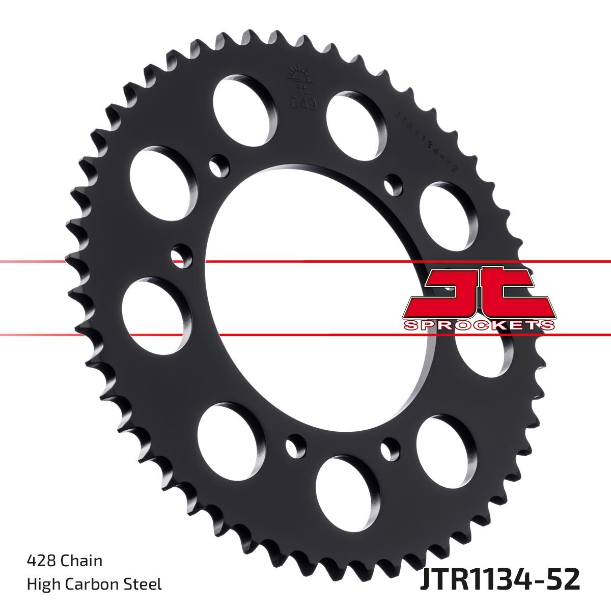 stål bagkædehjul 52T 428 - JTR1134.52 - JT Sprockets - Pitboxen.dk