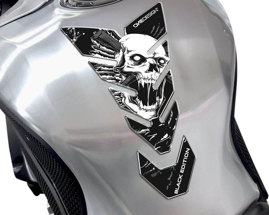 Tankpad "SKULL6" - hvid - Pitboxen.dk