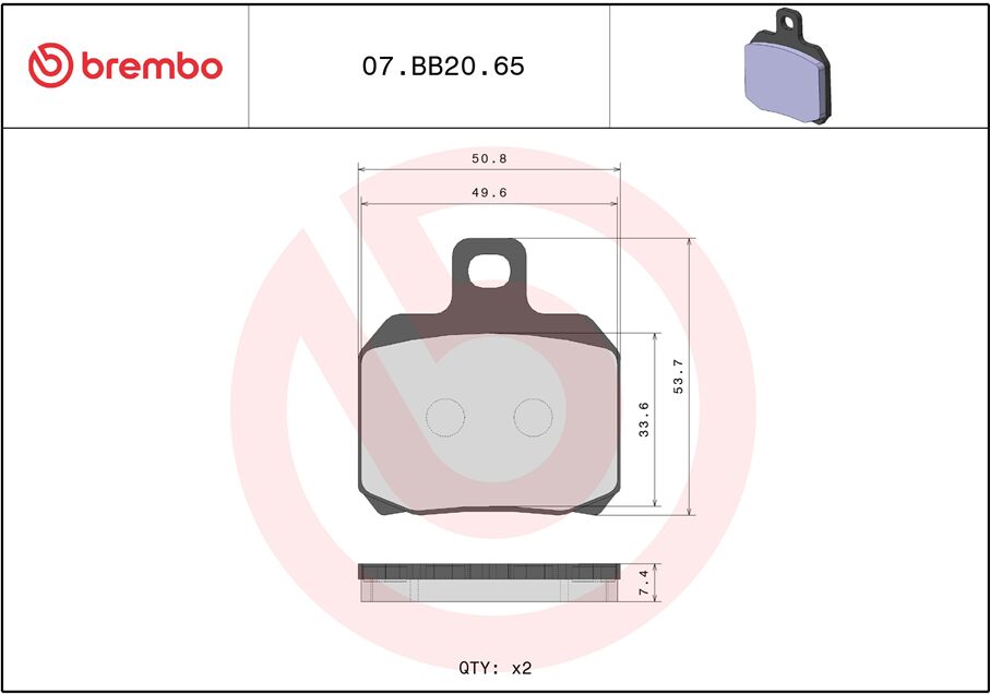 Triumph SPEED TRIPLE 1200 RS 21 - 23 m.fl. bremseklodser, sinter (OEM) - Brembo 07BB2065 - Pitboxen.dk