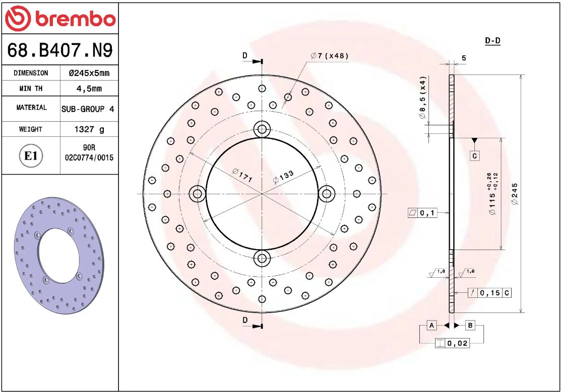 Yamaha X - Max 18 - 20 m.fl. bremseskive bag, ORO fast - Brembo - Pitboxen.dk