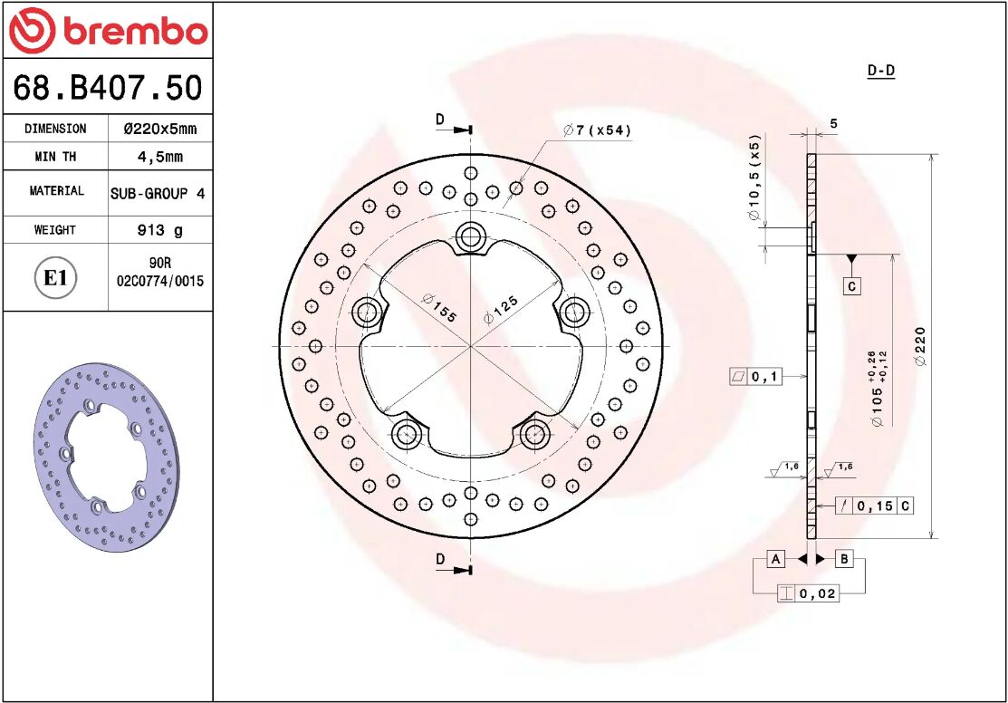 Yamaha YZF - R1 1000 04 - 22 m.fl. bremseskive bag, ORO fast - Brembo - Pitboxen.dk