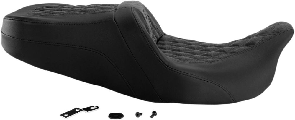 2-UP SEAT ROAD SOFA LS FRONT|REAR LEATHER|SADDLEGEL™ PLAIN BLACK