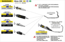Kawasaki NINJA 400 2018-2021 Arrow udstødning. Slip-on udstødninger, komplette udstødninger, manifold/forrør. Find det hos Pitboxen.dk