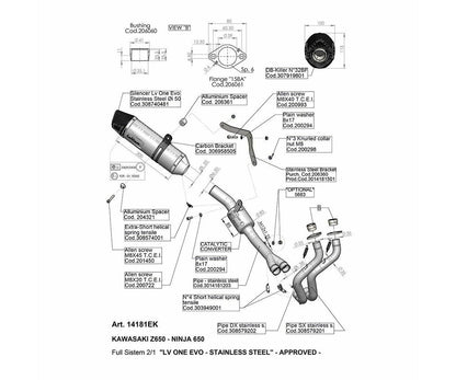 Kawasaki Ninja 650 (2017-2019) - Leo Vince Full System LV One Evo