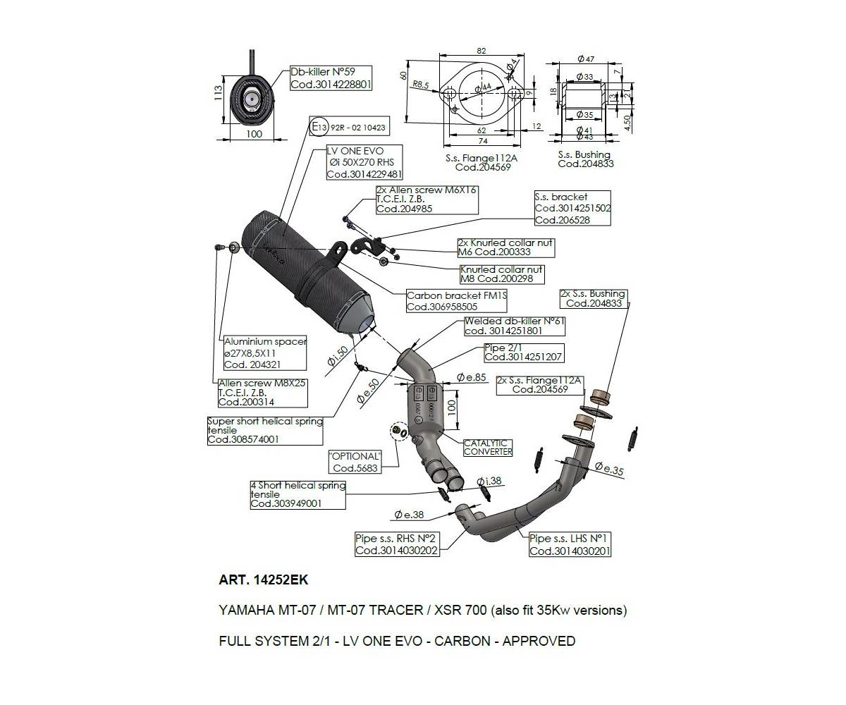 Leo Vince LV one udstødning til Yamaha