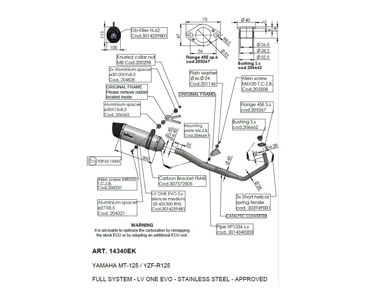 Leo Vince Full System til Yamaha MT-125 (2020) - LV One Evo
