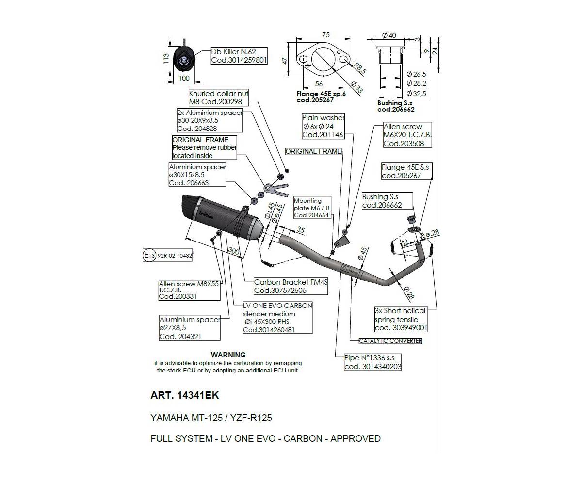 Leo Vince Full System til Yamaha MT-125(2020) - LV One Evo Carbon