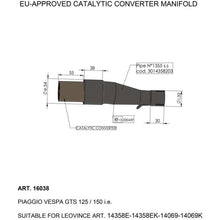 Leo Vince mellemrør til Vespa GTS 150 / GTS 150 2017-2020 (sportskatalysator godkendt)
