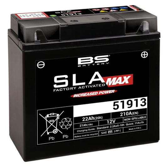Motorcykelbatteri BS 51913 SLA- MAX (AGM)