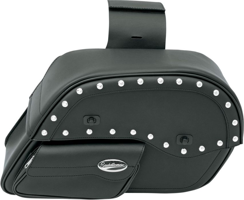 SADDLEBAG UNIVERSAL THROW-OVER STUDDED SLANT BLACK CHROME