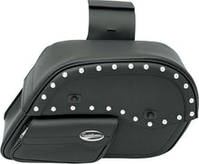 SADDLEBAG UNIVERSAL THROW-OVER STUDDED SLANT BLACK CHROME