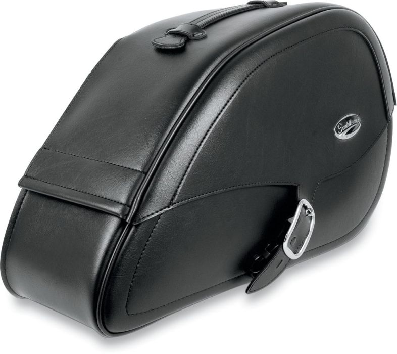 SADDLEBAG SPECIFIC FIT RIGID MOUNT SYNTHETIC LEATHER TEARDROP BLACK