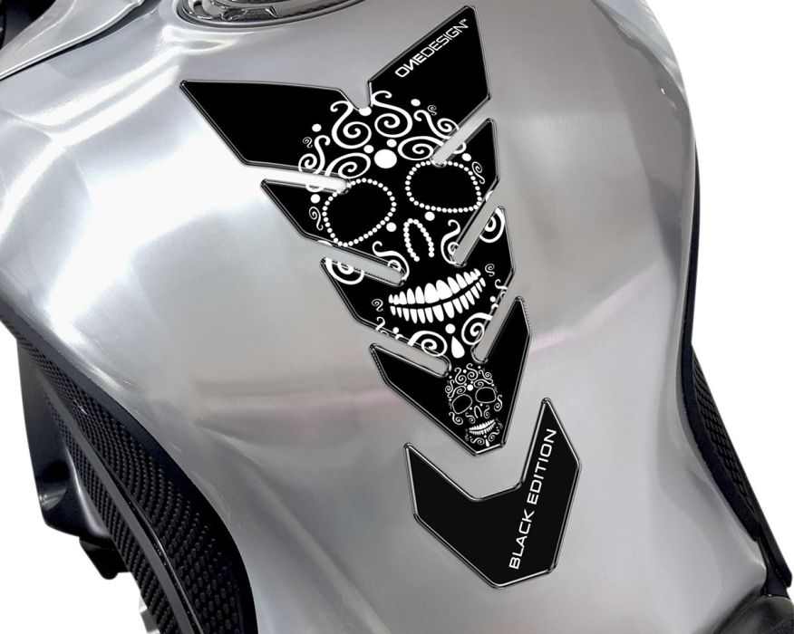 Tankpad "skull" - hvid