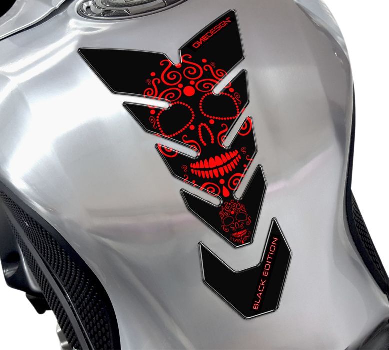 Tankpad "skull" - Rød