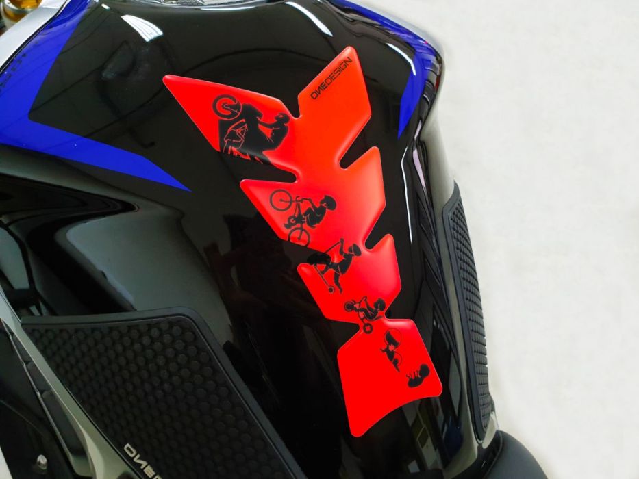 Tankpad - mat neon rød