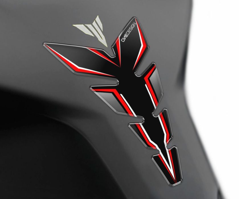 Tankpad - sort, fluo rød