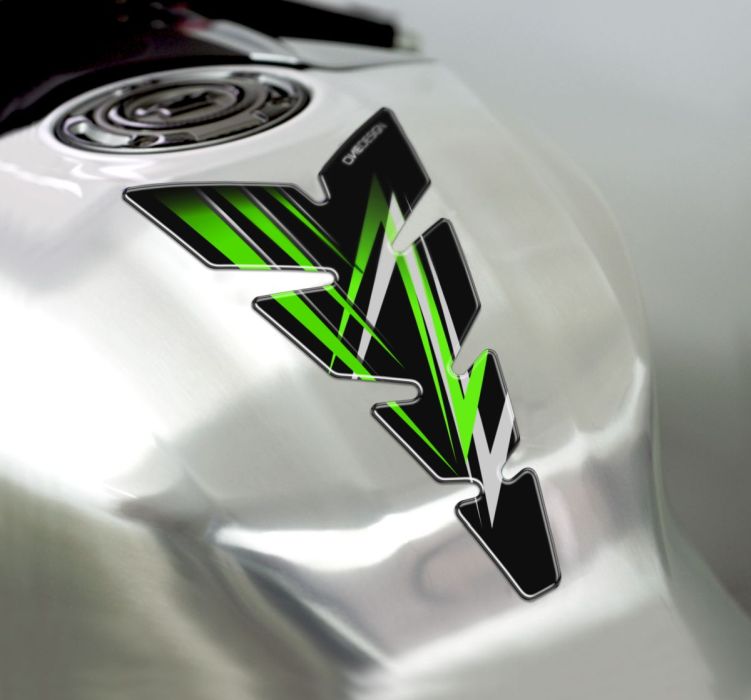 Tankpad - sort, fluo grøn