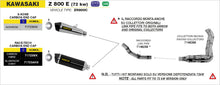 Kawasaki Z 800 E 2013-2016 Arrow udstødning. Slip-on udstødninger, komplette udstødninger, manifold/forrør. Find det hos Pitboxen.dk