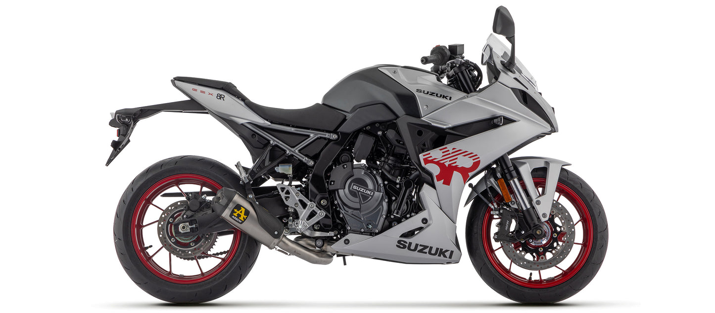 Arrow Works titanium udstødning monteret på Suzuki GSX-8R 2023-2024 - Gadelovligt system med katalysator