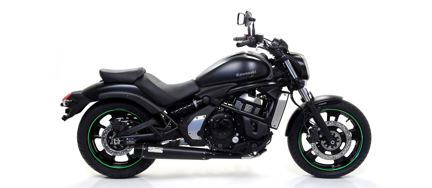 Kawasaki Vulcan 650S (20-22) komplet udstødning - Arrow Rebel Dark