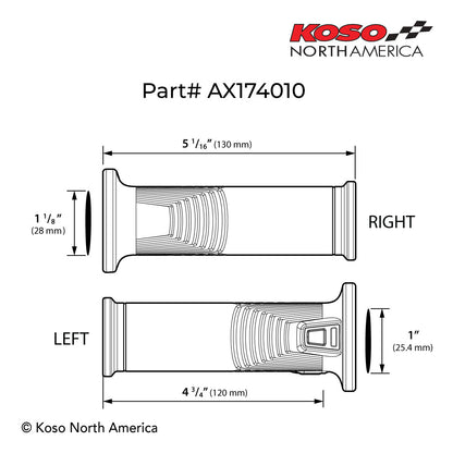 Koso Artemis Varmehåndtag - High Temp. 120/130mm - 5 Varmetrin med LED