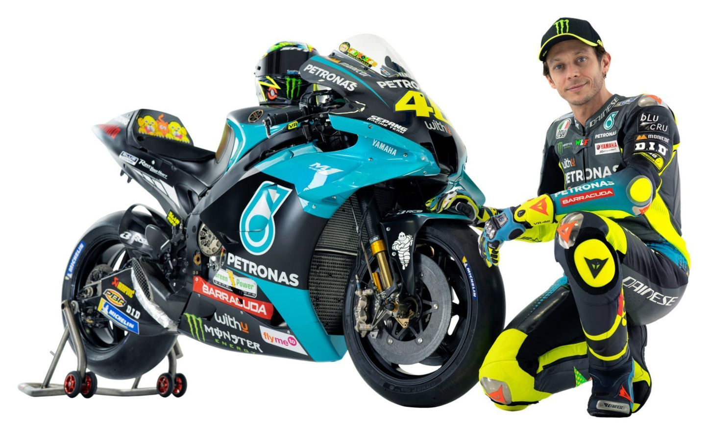 DID 525 VR46 Valentino Rossi kæde X ring guld med sølv link og VR46 logo